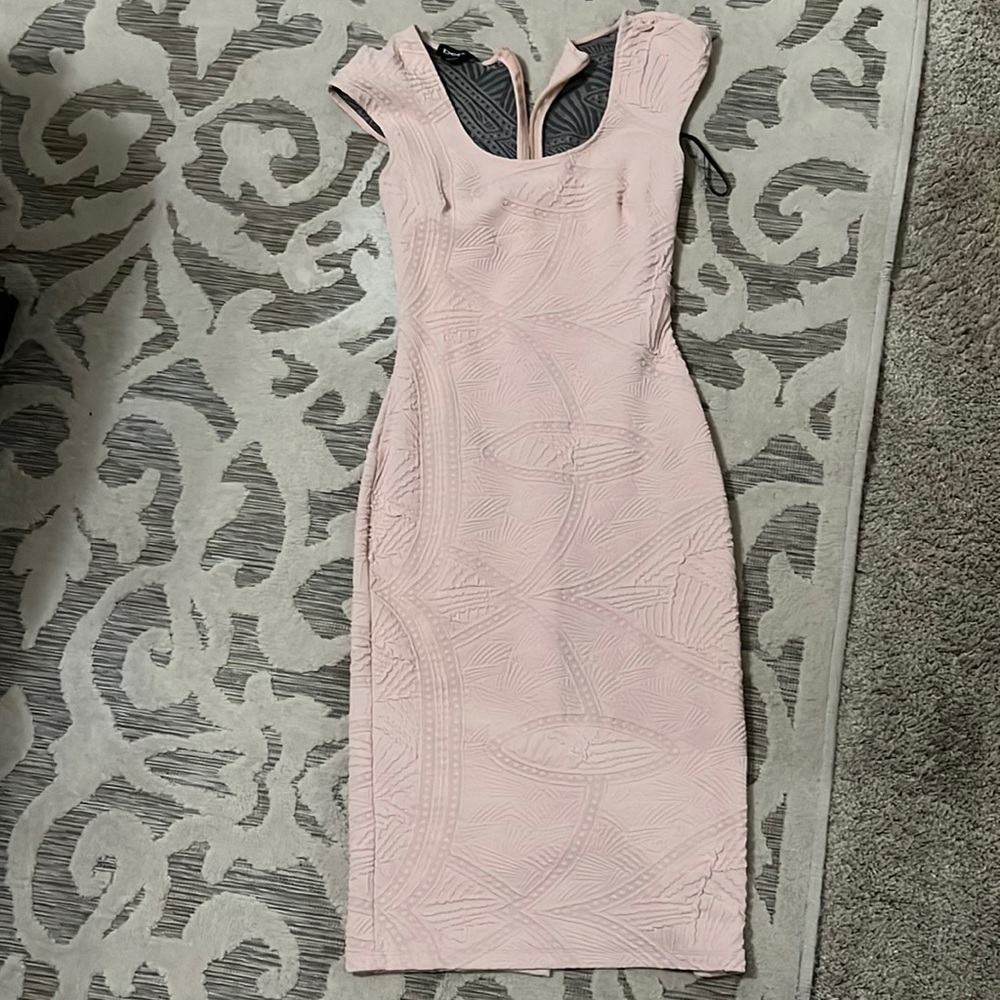 Pink bebe dress size small. Worn once